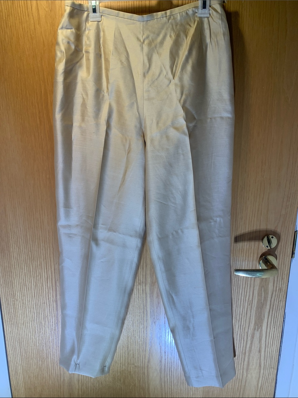 Talbots 100% Silk Light Beige Trousers - Size 12